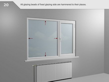 يتم تثبيت جميع شرائح تثبيت الزجاج    الثابت في مكانها.